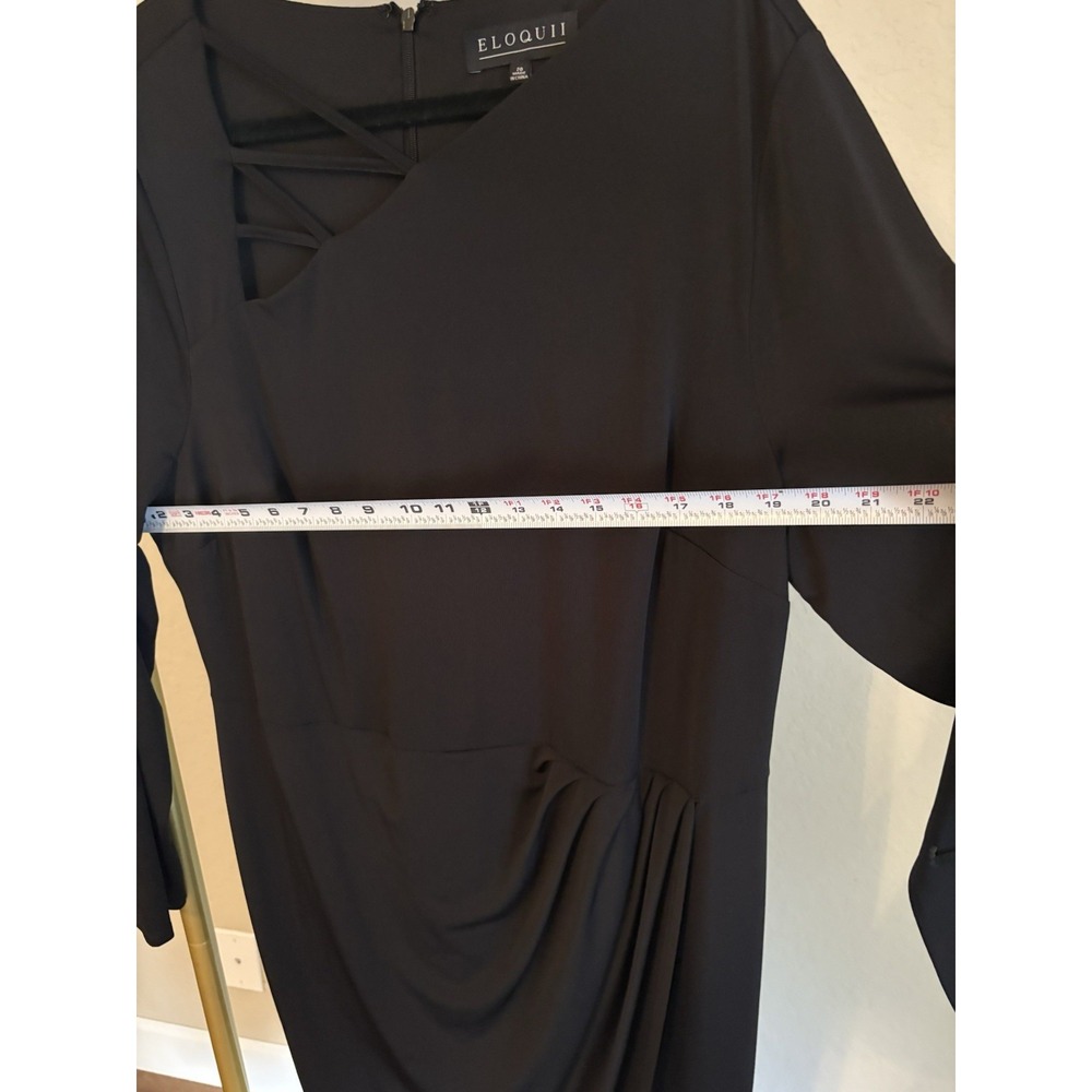 Eloquii Women's Midi Cocktail Dress Size 20 Black Party Going Out Minimalist - Picture 6 of 7